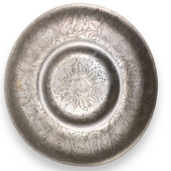 Vintage Wilson Metal Poppy Floral Hand Wrought Aluminum Bowl Brooklyn New York - Picture 5 of 16